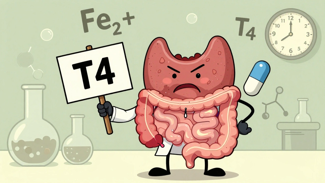 Iron Supplements with Levothyroxine: The 4-Hour Rule to Avoid Reduced Absorption