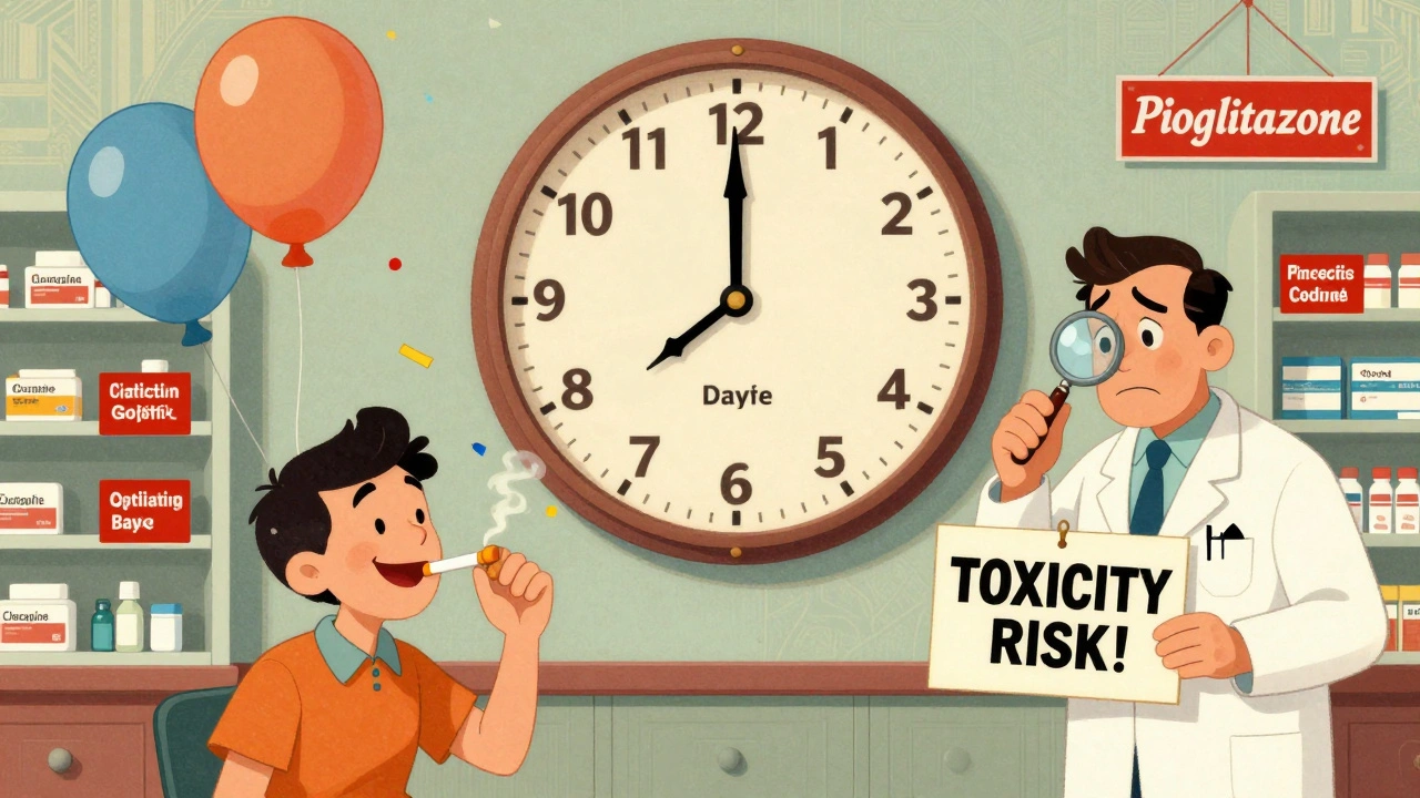 Person quitting smoking as pills swell dangerously inside them, doctor warns of toxicity.