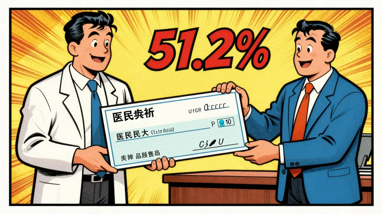 Pharmaceutical company giving rebate check to Medicaid