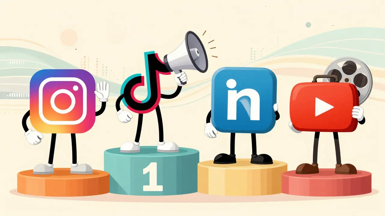 Personified social media platforms on stages