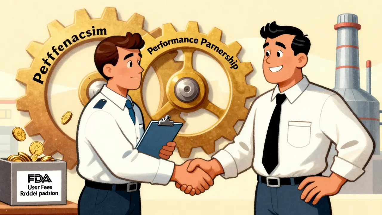 FDA and manufacturer shaking hands over performance partnership gears