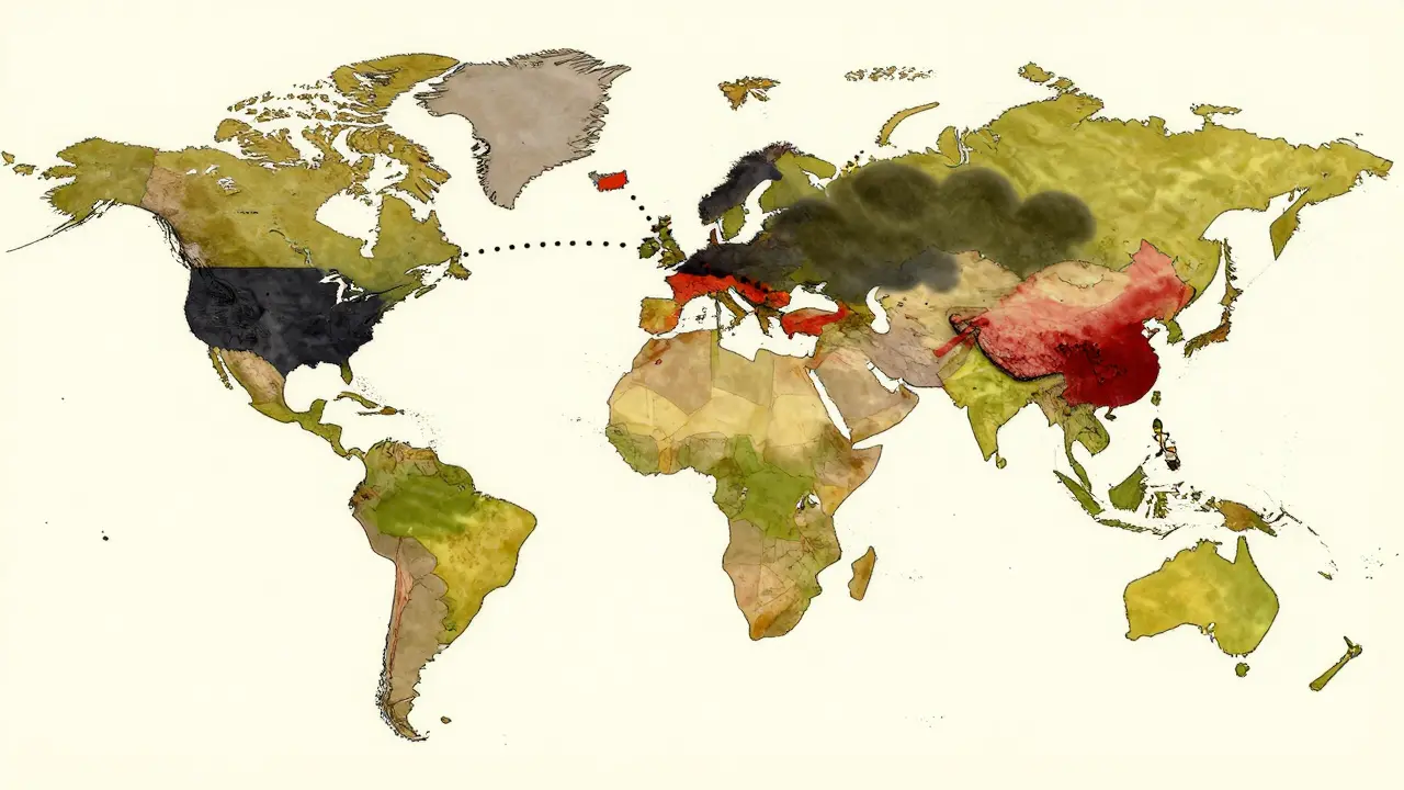 Global map illustrating supply chain gaps and distant inspectors