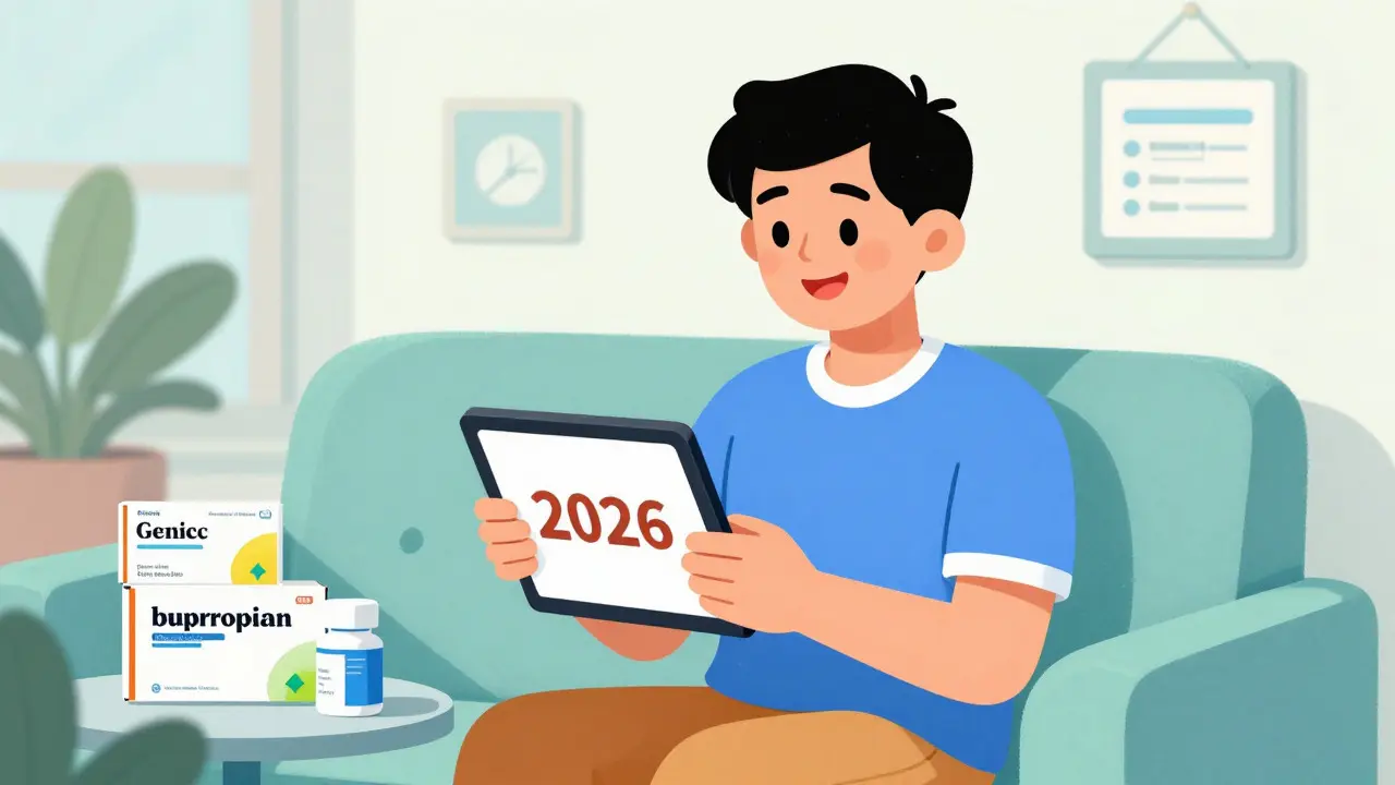 Happy person saving money buying meds online at home