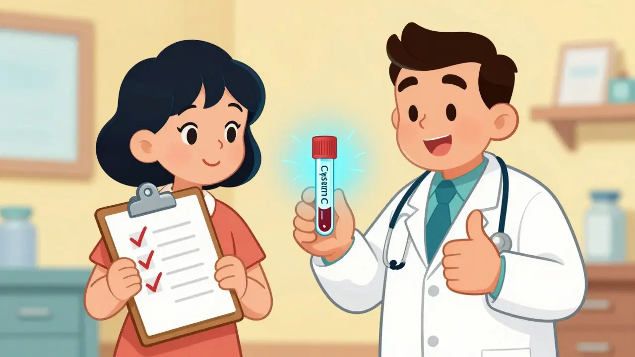 Patient and doctor reviewing accurate kidney test results